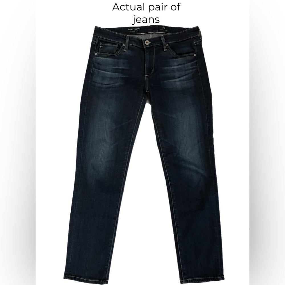 AG Adriano Goldschmied dark wash The Stevie Capri - Picture 2 of 9